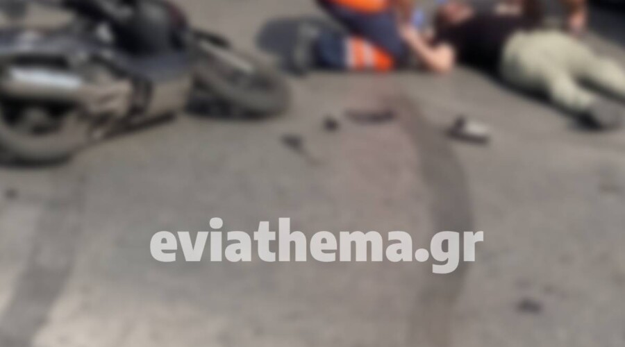 Σοβαρό ατύχημα στη Χαλκίδα: Ταξί συγκρούστηκε με μηχανάκι διανομέα